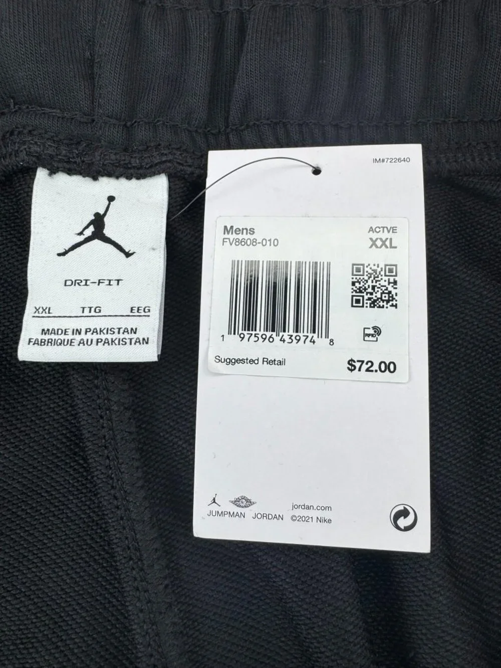 Nike Air Jordan Men's XXL Black Jumpman Sports Crossover Active Pants Streetwear